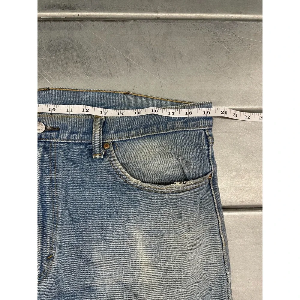 Levis 505 Jeans Mens 38X29 Blue Light Wash‎ Denim Straight Leg Faded 100% Cotton